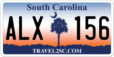 SC license plate ALX156
