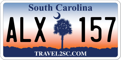 SC license plate ALX157