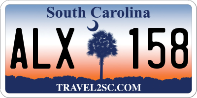 SC license plate ALX158