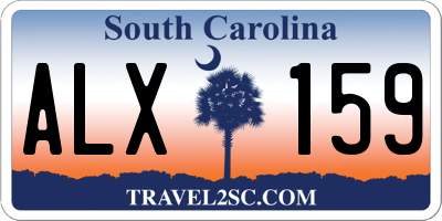 SC license plate ALX159