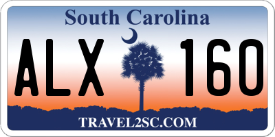 SC license plate ALX160
