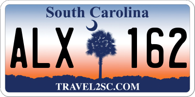 SC license plate ALX162