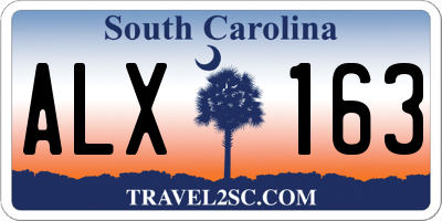 SC license plate ALX163