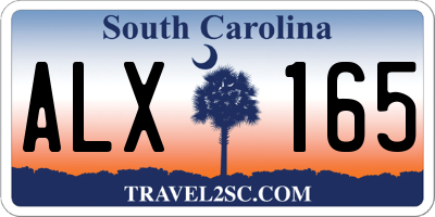 SC license plate ALX165