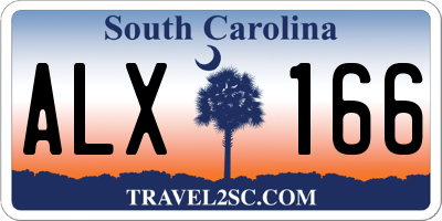 SC license plate ALX166