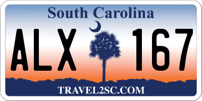 SC license plate ALX167
