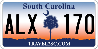 SC license plate ALX170