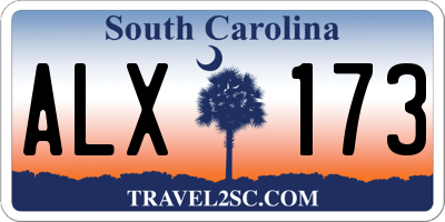 SC license plate ALX173