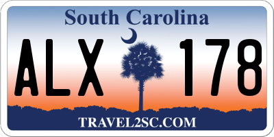 SC license plate ALX178