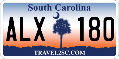 SC license plate ALX180