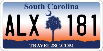 SC license plate ALX181