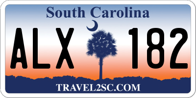 SC license plate ALX182