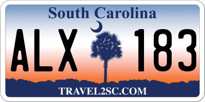 SC license plate ALX183