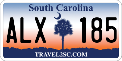SC license plate ALX185