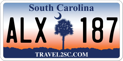 SC license plate ALX187