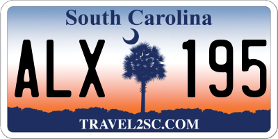 SC license plate ALX195