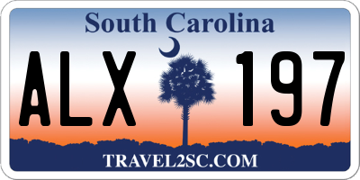 SC license plate ALX197
