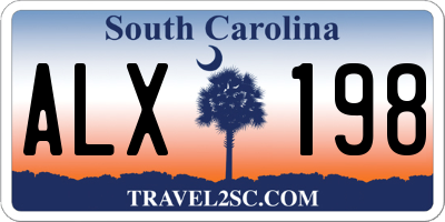 SC license plate ALX198