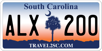 SC license plate ALX200