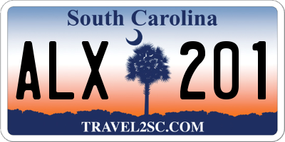 SC license plate ALX201