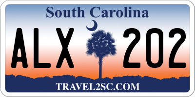 SC license plate ALX202