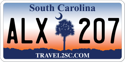 SC license plate ALX207