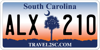 SC license plate ALX210