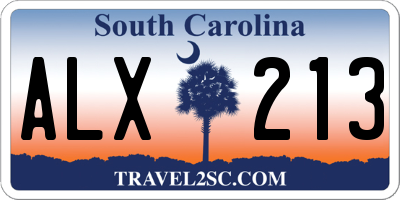 SC license plate ALX213