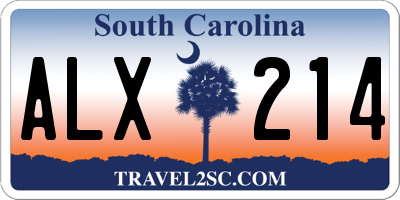SC license plate ALX214