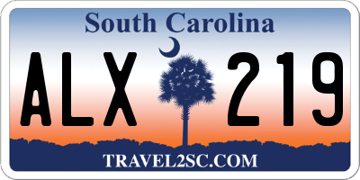 SC license plate ALX219