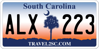 SC license plate ALX223