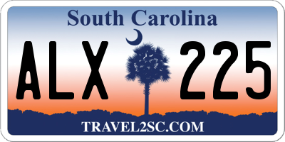 SC license plate ALX225