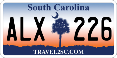 SC license plate ALX226