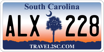 SC license plate ALX228