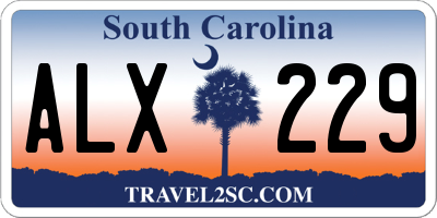 SC license plate ALX229