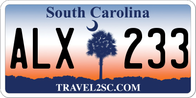 SC license plate ALX233