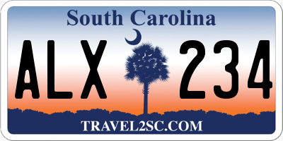 SC license plate ALX234