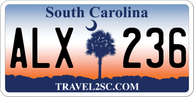 SC license plate ALX236