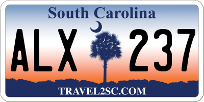SC license plate ALX237