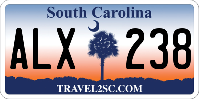 SC license plate ALX238