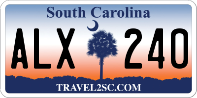 SC license plate ALX240