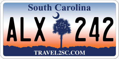 SC license plate ALX242