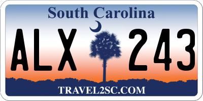 SC license plate ALX243