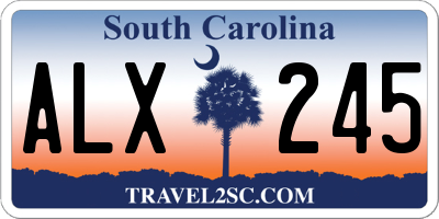SC license plate ALX245