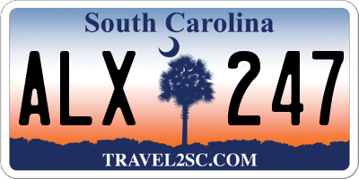 SC license plate ALX247