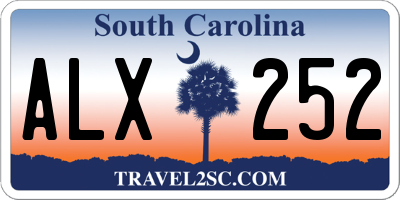 SC license plate ALX252