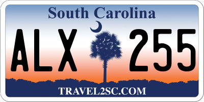 SC license plate ALX255