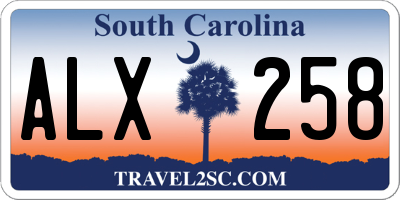SC license plate ALX258