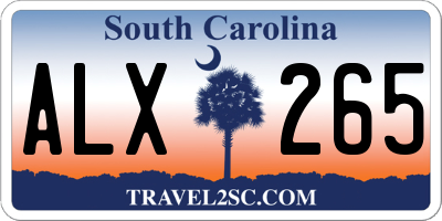 SC license plate ALX265
