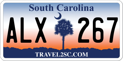 SC license plate ALX267